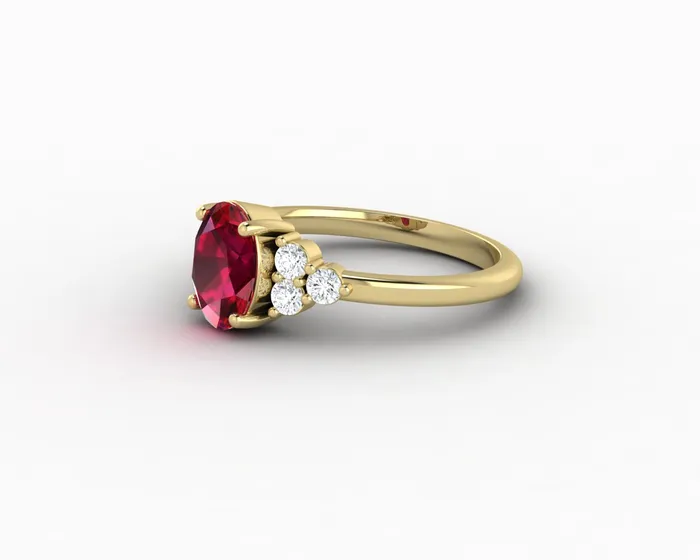 Rings Astrid 17 Ct Oval Cut Ruby Engagement Ring Sapheena Jewelry