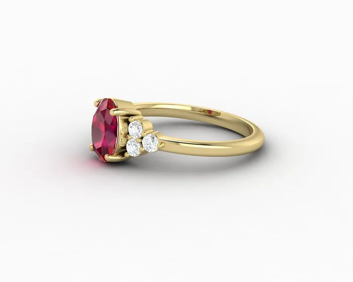 Rings Astrid 17 Ct Oval Cut Ruby Engagement Ring Sapheena Jewelry