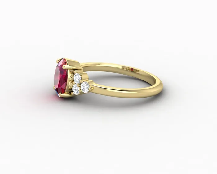 Rings Astrid 17 Ct Oval Cut Ruby Engagement Ring Sapheena Jewelry