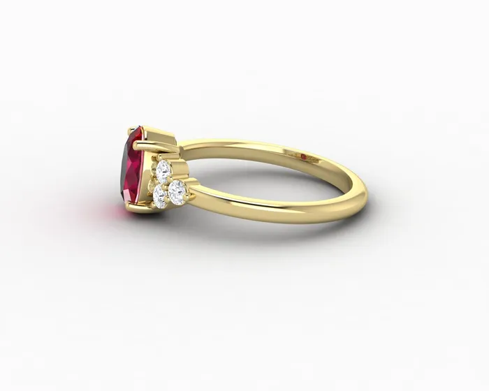 Rings Astrid 17 Ct Oval Cut Ruby Engagement Ring Sapheena Jewelry