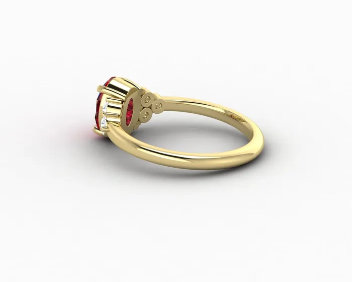 Rings Astrid 17 Ct Oval Cut Ruby Engagement Ring Sapheena Jewelry