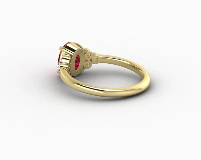 Rings Astrid 17 Ct Oval Cut Ruby Engagement Ring Sapheena Jewelry