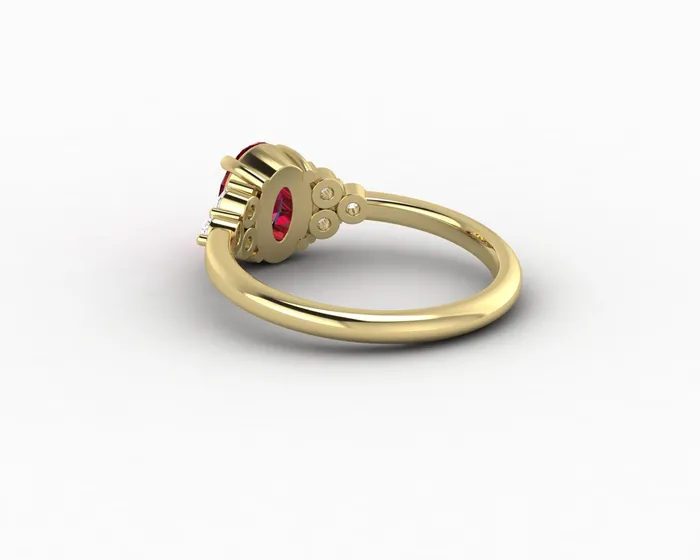 Rings Astrid 17 Ct Oval Cut Ruby Engagement Ring Sapheena Jewelry