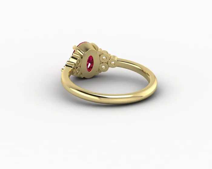 Rings Astrid 17 Ct Oval Cut Ruby Engagement Ring Sapheena Jewelry