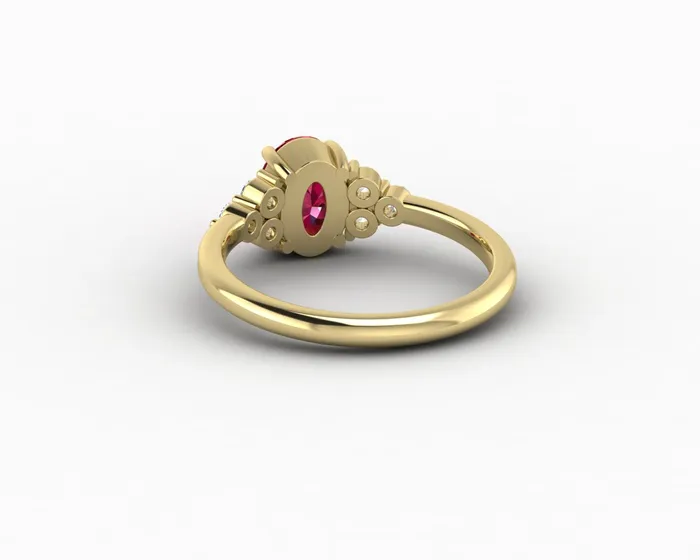Rings Astrid 17 Ct Oval Cut Ruby Engagement Ring Sapheena Jewelry