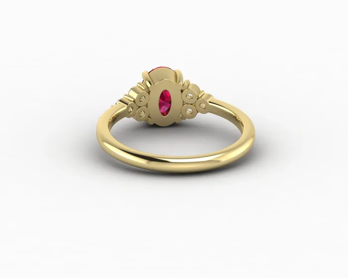 Rings Astrid 17 Ct Oval Cut Ruby Engagement Ring Sapheena Jewelry