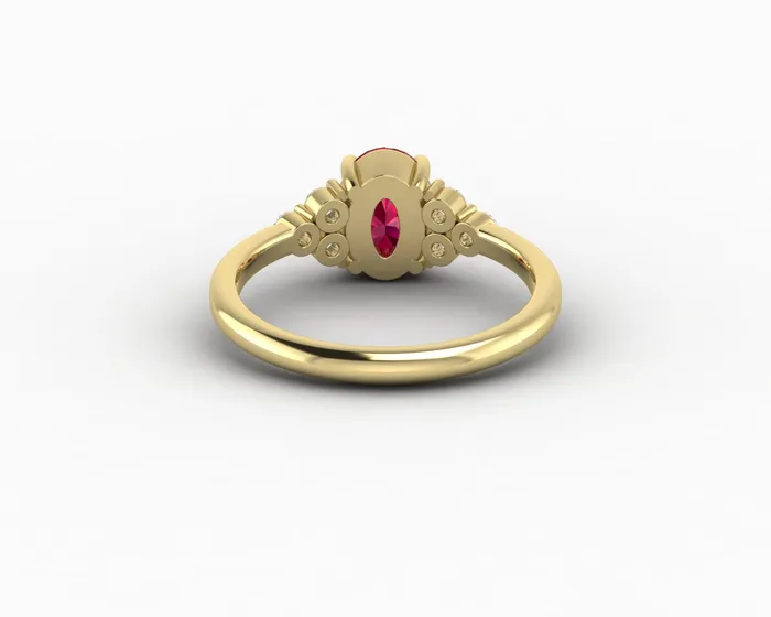 Rings Astrid 17 Ct Oval Cut Ruby Engagement Ring Sapheena Jewelry