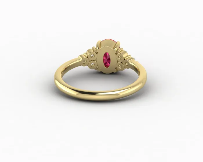 Rings Astrid 17 Ct Oval Cut Ruby Engagement Ring Sapheena Jewelry