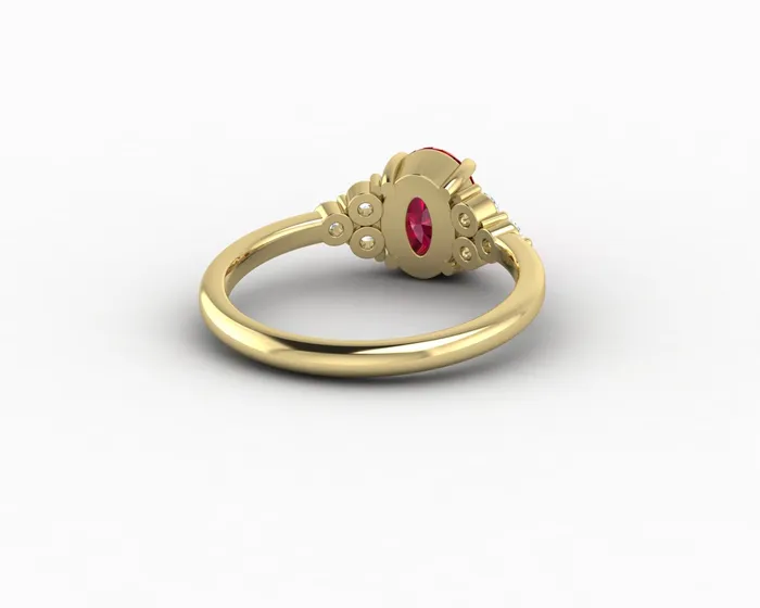 Rings Astrid 17 Ct Oval Cut Ruby Engagement Ring Sapheena Jewelry