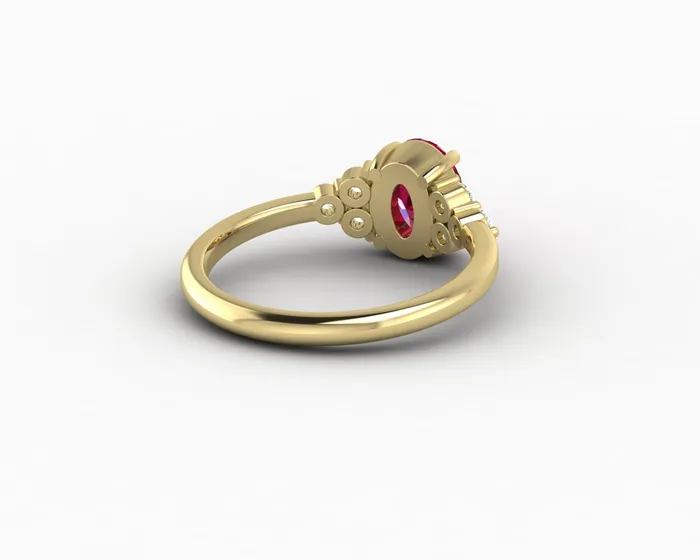 Rings Astrid 17 Ct Oval Cut Ruby Engagement Ring Sapheena Jewelry