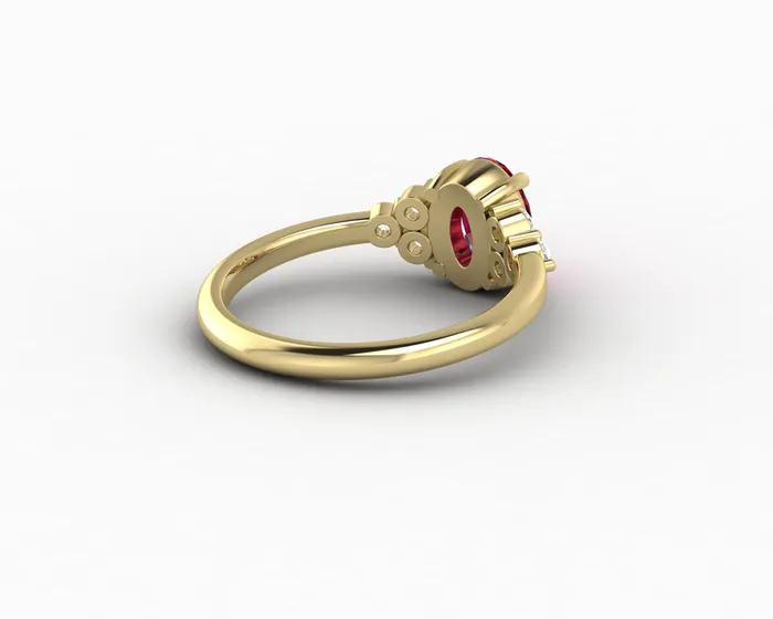 Rings Astrid 17 Ct Oval Cut Ruby Engagement Ring Sapheena Jewelry