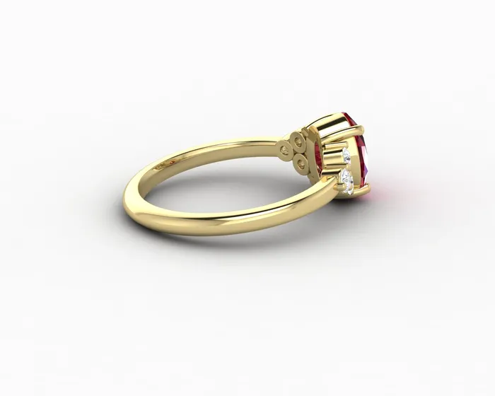 Rings Astrid 17 Ct Oval Cut Ruby Engagement Ring Sapheena Jewelry