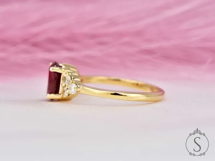 Rings Astrid 17 Ct Oval Cut Ruby Engagement Ring Sapheena Jewelry