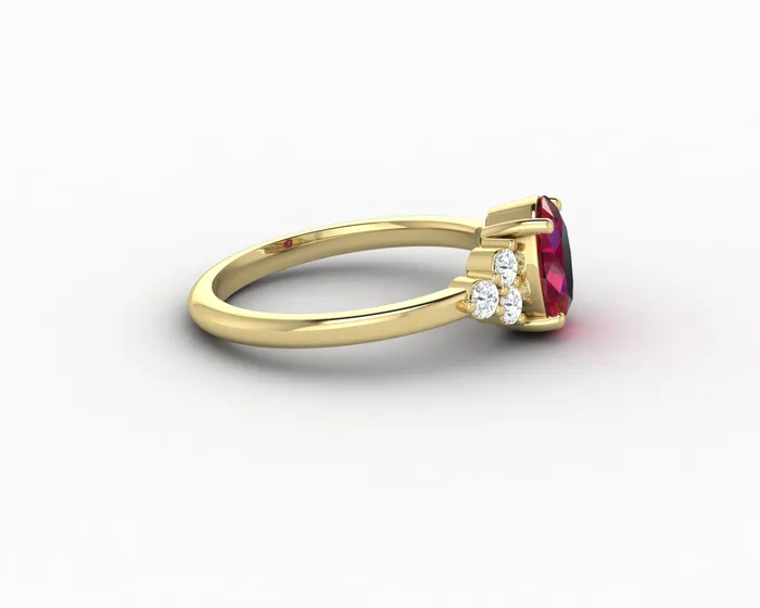 Rings Astrid 17 Ct Oval Cut Ruby Engagement Ring Sapheena Jewelry
