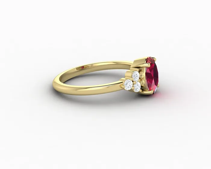 Rings Astrid 17 Ct Oval Cut Ruby Engagement Ring Sapheena Jewelry