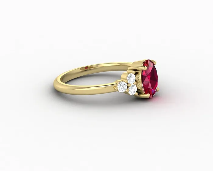 Rings Astrid 17 Ct Oval Cut Ruby Engagement Ring Sapheena Jewelry
