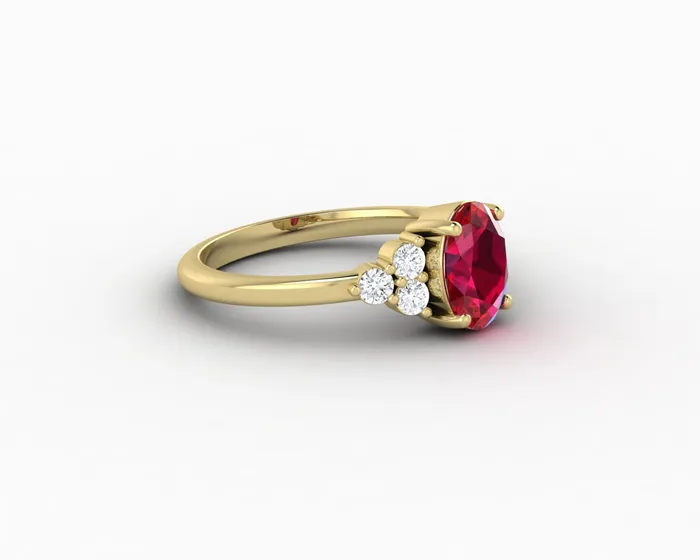 Rings Astrid 17 Ct Oval Cut Ruby Engagement Ring Sapheena Jewelry