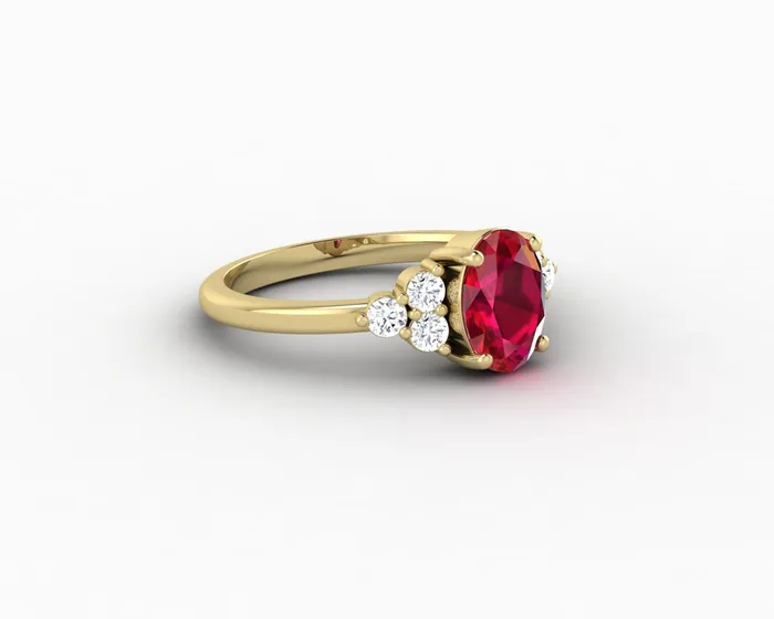 Rings Astrid 17 Ct Oval Cut Ruby Engagement Ring Sapheena Jewelry