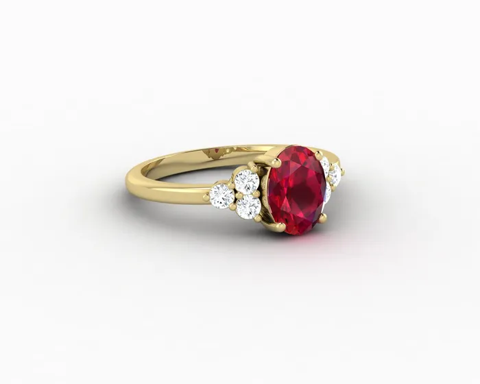 Rings Astrid 17 Ct Oval Cut Ruby Engagement Ring Sapheena Jewelry
