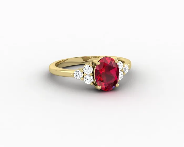 Rings Astrid 17 Ct Oval Cut Ruby Engagement Ring Sapheena Jewelry