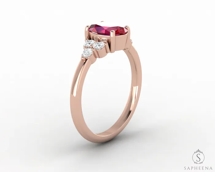 Rings Astrid 17 Ct Oval Cut Ruby Engagement Ring Sapheena Jewelry