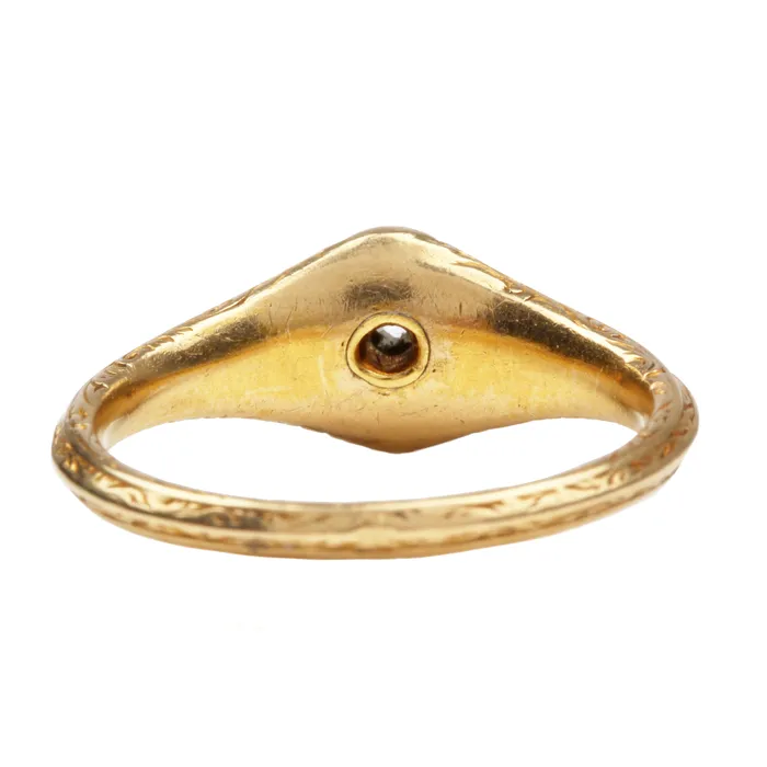 Rings Bell Bird Antiques Victorian Era Single Stone Old Mine Diamond Ring