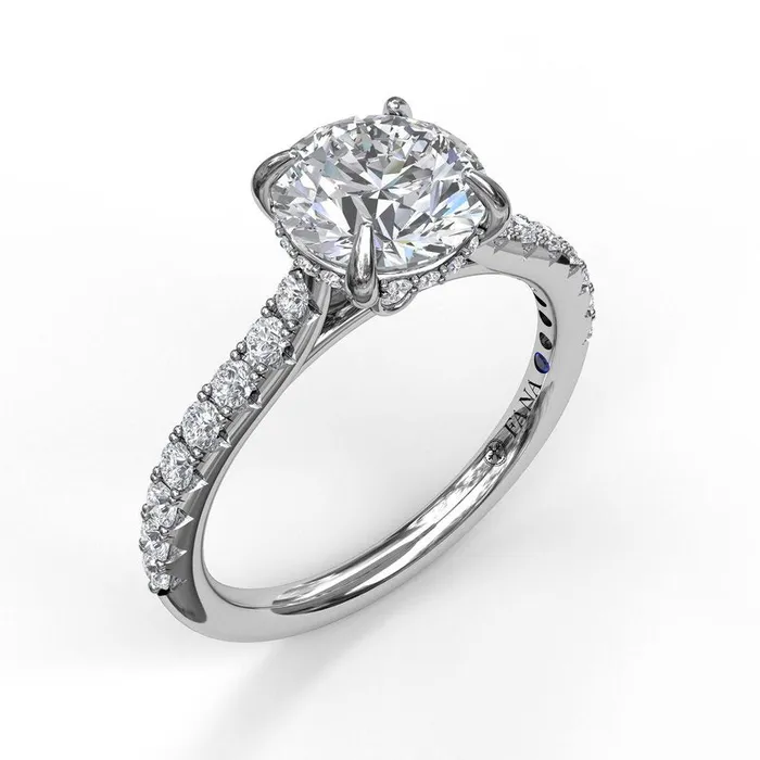 Rings FANA Classic Round Cut Solitaire With Hidden Halo