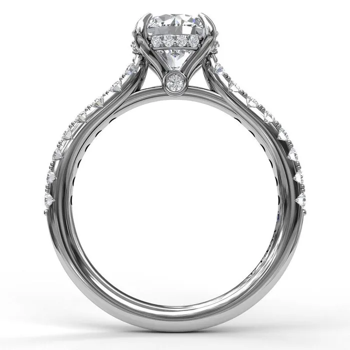 Rings FANA Classic Round Cut Solitaire With Hidden Halo