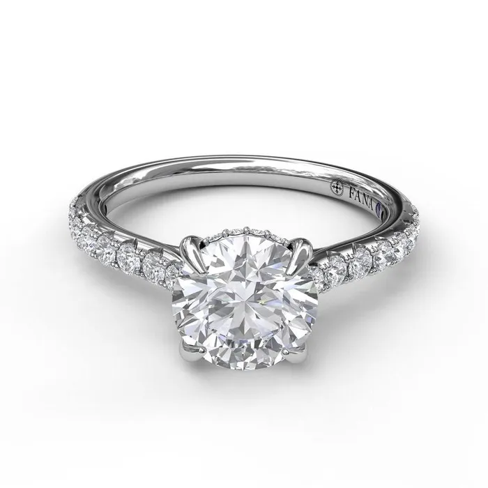 Rings FANA Classic Round Cut Solitaire With Hidden Halo