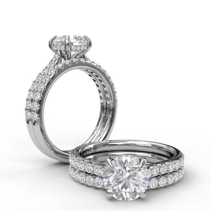 Rings FANA Classic Round Cut Solitaire With Hidden Halo