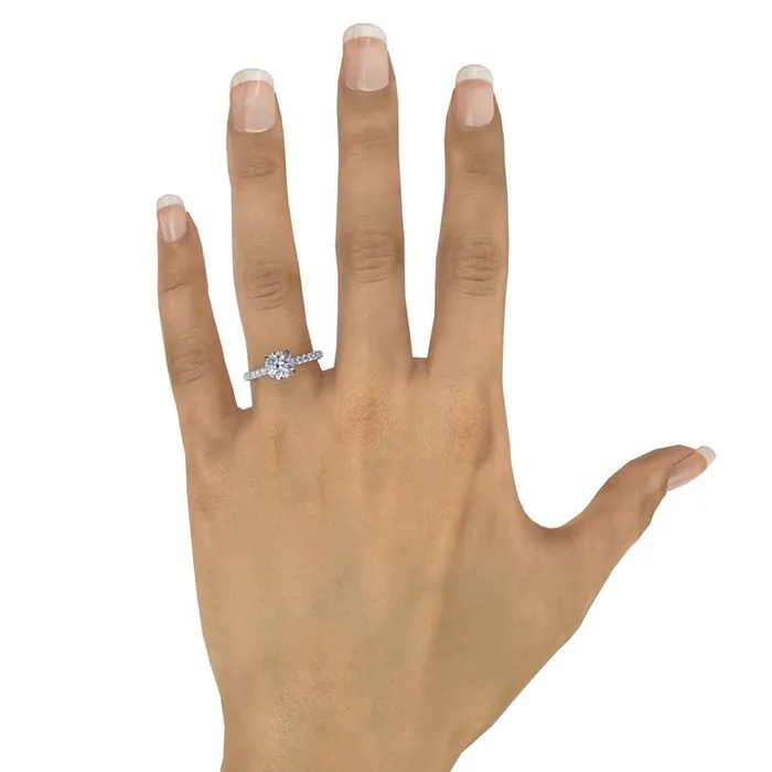 Rings FANA Classic Round Cut Solitaire With Hidden Halo