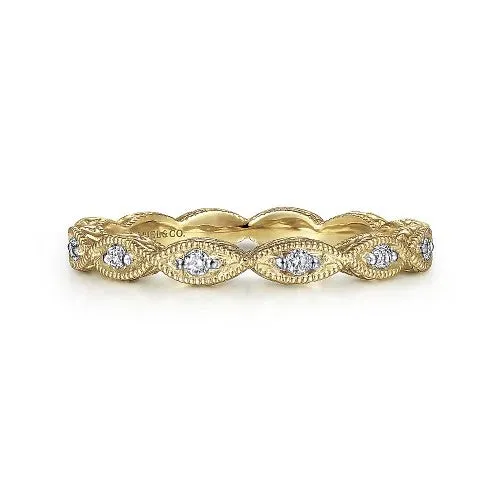 Rings GABRIEL CO 14K Yellow Gold Diamond Bujukan Marquise Station Ring
