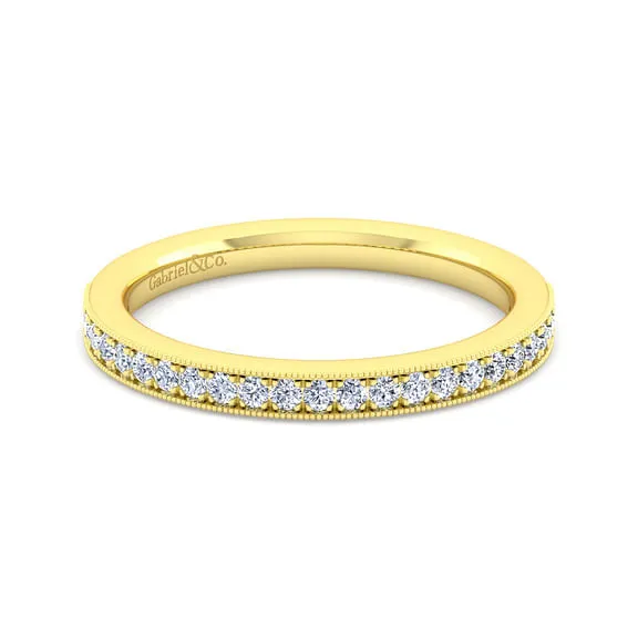 Rings GABRIEL CO 14K Yellow Gold Diamond Matching Wedding Band