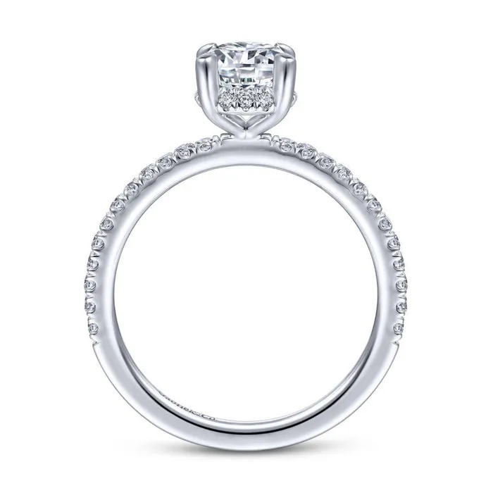 Rings Hart 14K White Gold Hidden Halo Oval Diamond Engagement Ring Setting Only GABRIEL CO Rings Hart 14K White Gold Hidden Halo Oval Diamond Engagement Ring Setting Only GABRIEL CO