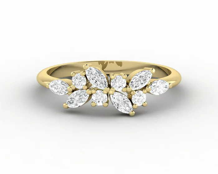 Rings Sapheena Jewelry Arlo 12 Ct Round and Marquise Cut Wedding Band