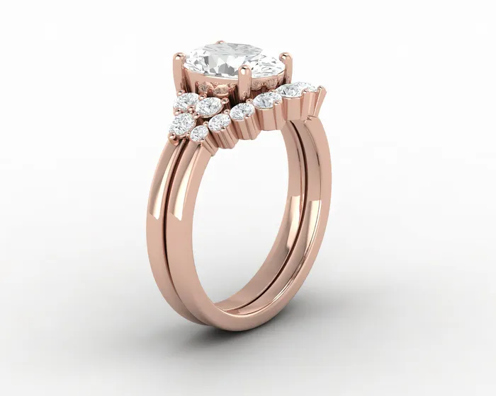 Rings Sapheena Jewelry Astrid 15 Ct Oval Cut Bridal Set