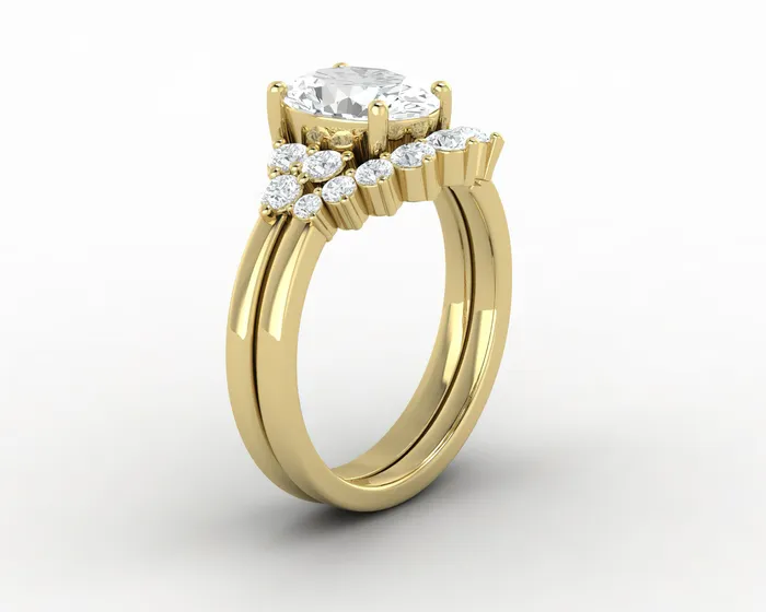 Rings Sapheena Jewelry Astrid 15 Ct Oval Cut Bridal Set