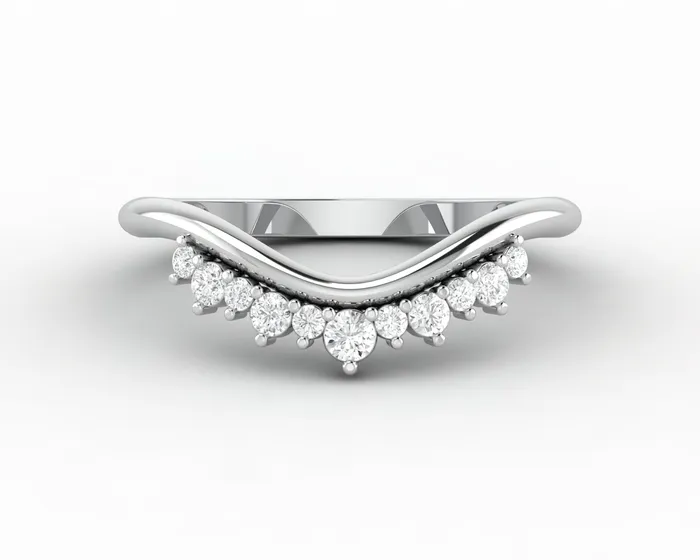 Rings Sapheena Jewelry Paige 16 Ct Curved Tiara Wedding Band