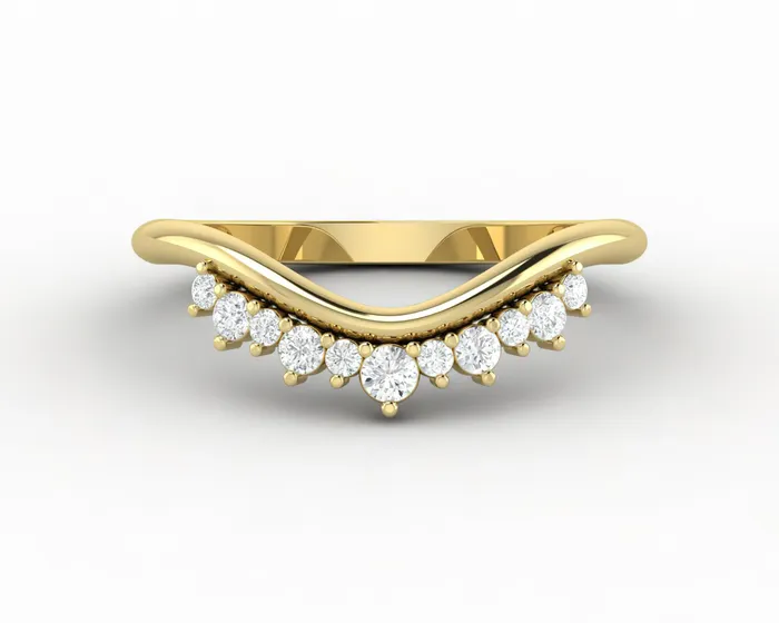 Rings Sapheena Jewelry Paige 16 Ct Curved Tiara Wedding Band