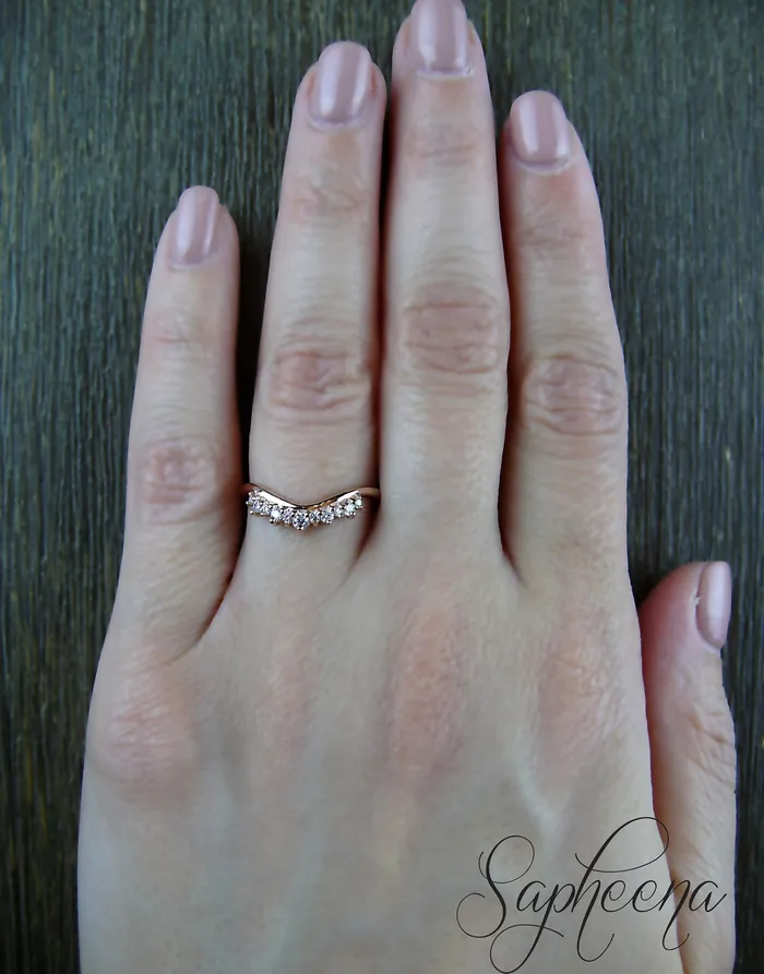 Rings Sapheena Jewelry Paige 16 Ct Curved Tiara Wedding Band
