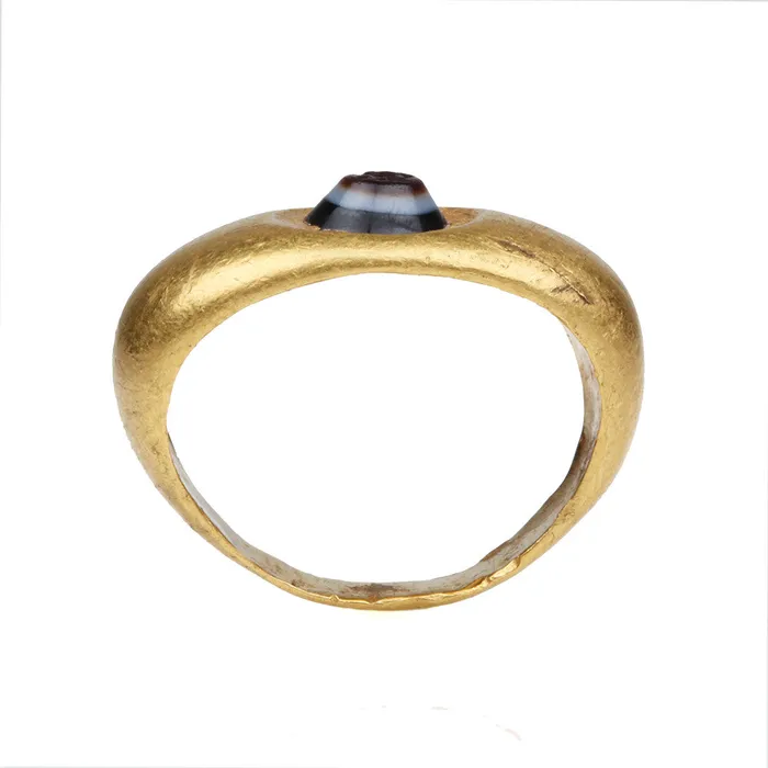 Roman Agate Intaglio Rabbit Ring Bell Bird Antiques Rings