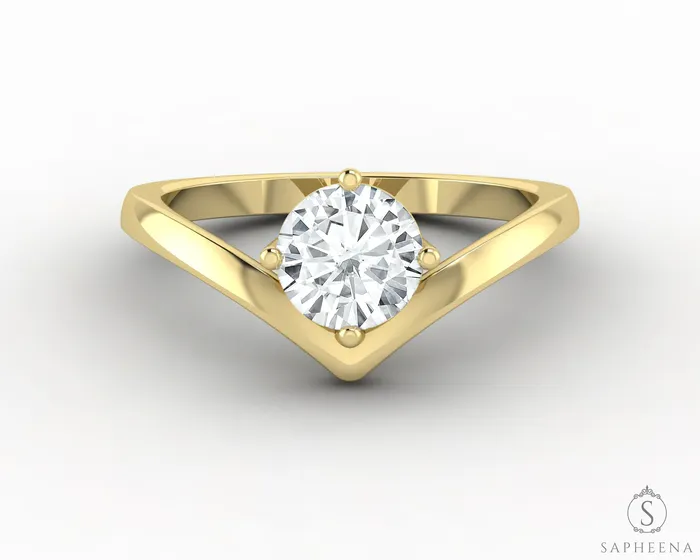 Sapheena Jewelry Rings Aveline 075 Ct Solitaire Round Cut Engagement Ring