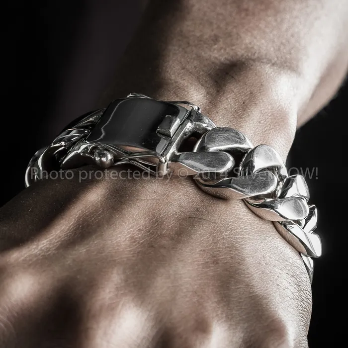 silverwow Bracelets 20mm Heavy Curb Silver Bracelet