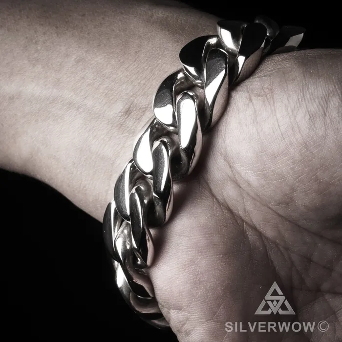 silverwow Bracelets 20mm Heavy Curb Silver Bracelet
