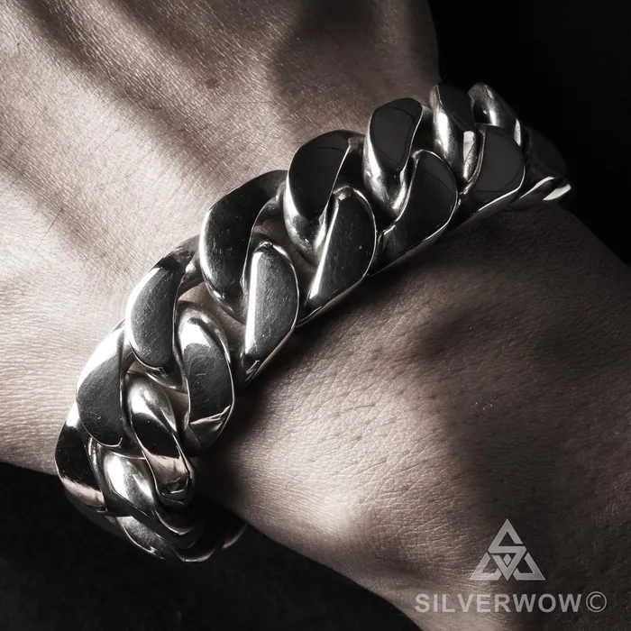 silverwow Bracelets 20mm Heavy Curb Silver Bracelet