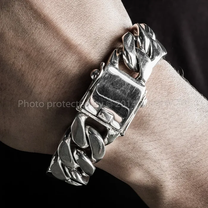 silverwow Bracelets 20mm Heavy Curb Silver Bracelet