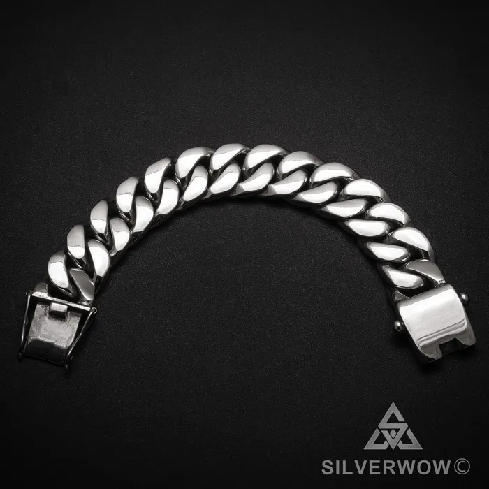 silverwow Bracelets 20mm Heavy Curb Silver Bracelet