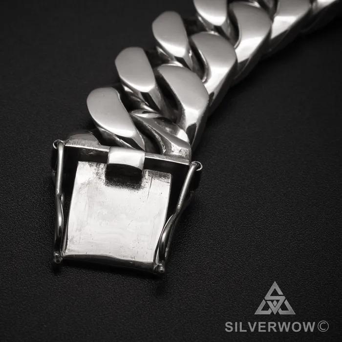 silverwow Bracelets 20mm Heavy Curb Silver Bracelet