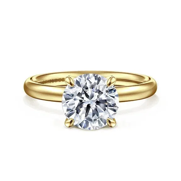 Unite 14K Yellow Gold Round Solitaire Diamond Engagement Ring Setting Only GABRIEL CO Rings Unite 14K Yellow Gold Round Solitaire Diamond Engagement Ring Setting Only GABRIEL CO Rings