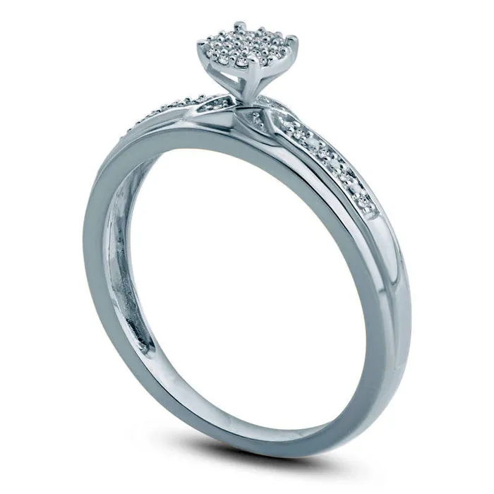 007 CT TW Composite Natural Diamond CrissCross Engagement Ring in Solid 10K White Gold Goldia Rings 007 CT TW Composite Natural Diamond CrissCross Engagement Ring in Solid 10K White Gold Goldia Rings